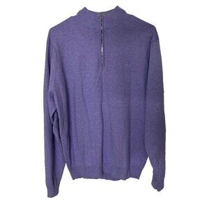 Peter Millar Coolspun Cotton 1/4 Zip Sweater Men’s Large Performance Purple